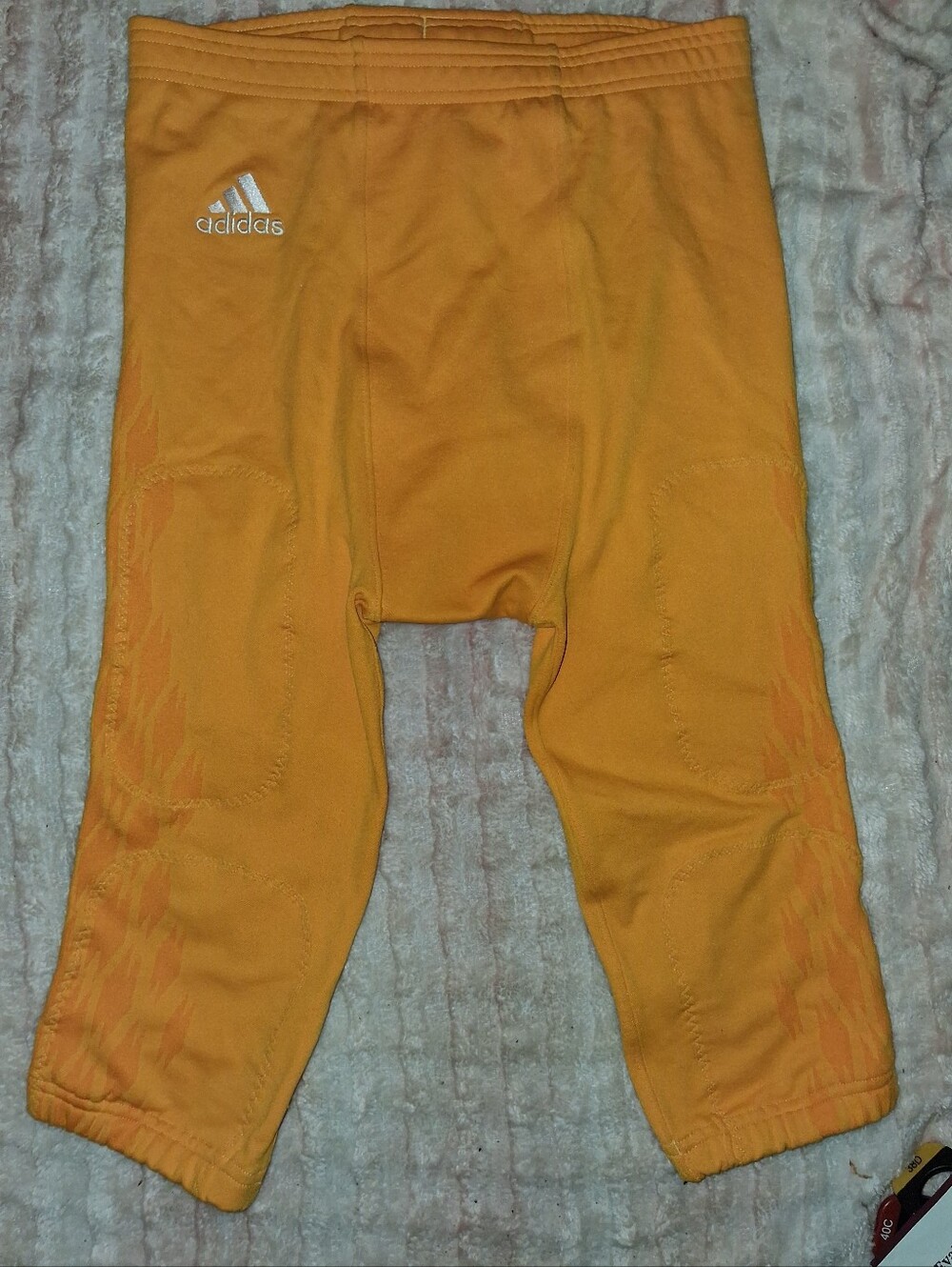 adidas Gold/yellow-orange Athletic Football Pants with White Logo